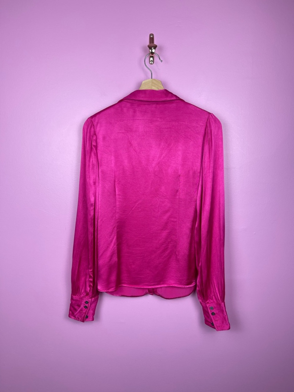 Boden Saskia Satin Shirt Vibrant Pink‎ Button Down Long Sleeve Women’s 6 US - Picture 11 of 13